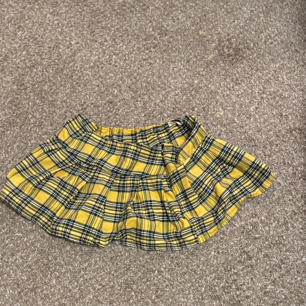 Vibrant Yellow Plaid Mini Skirt